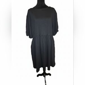 2 For $20‎ Black Midi Baby Doll Ballon Puff Sleeve Dress XL Minimalist